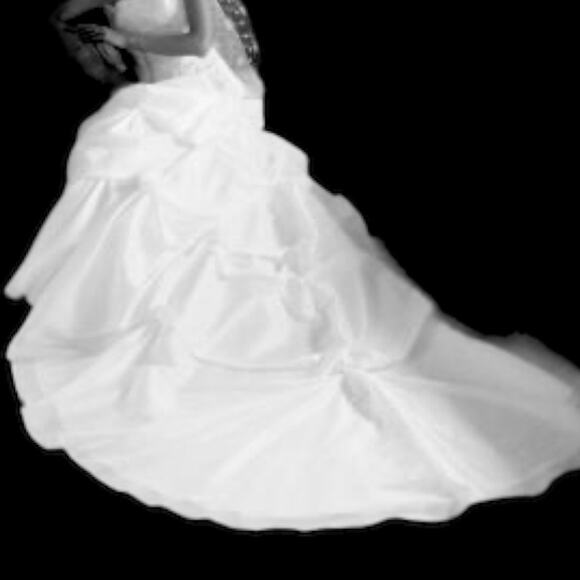 Ella Rosa Wedding Gown Dress Sweatheart Strapless Bust Beaded Bustling 10/12 - Picture 2 of 15